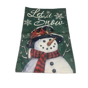 Winter Snowman Garden Flag Let It Snow 12X18 Inch Double Sided Snowman Winter